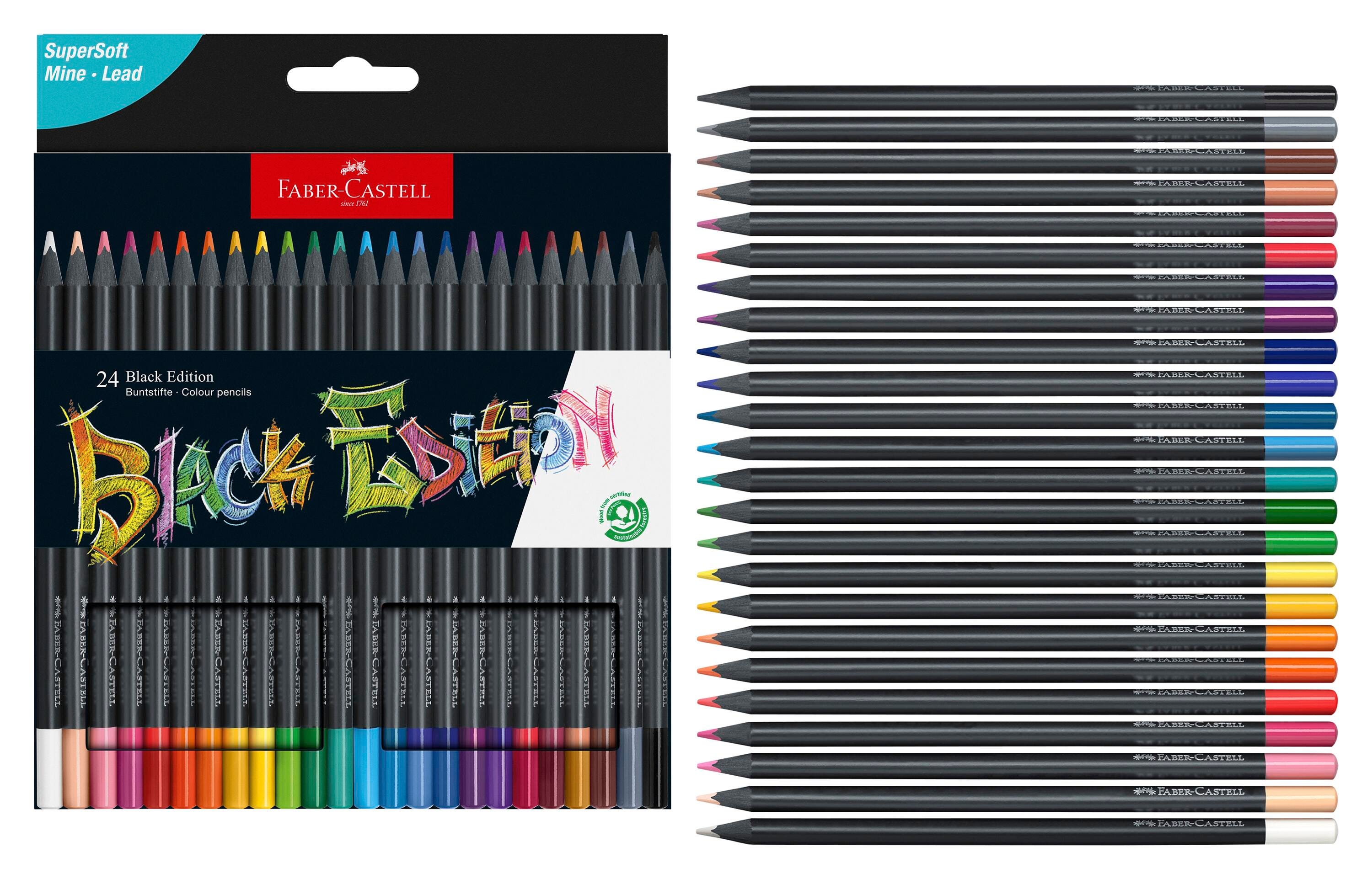 Faber-Castell Black Edition Colored Pencils, Assorted Colors, Set